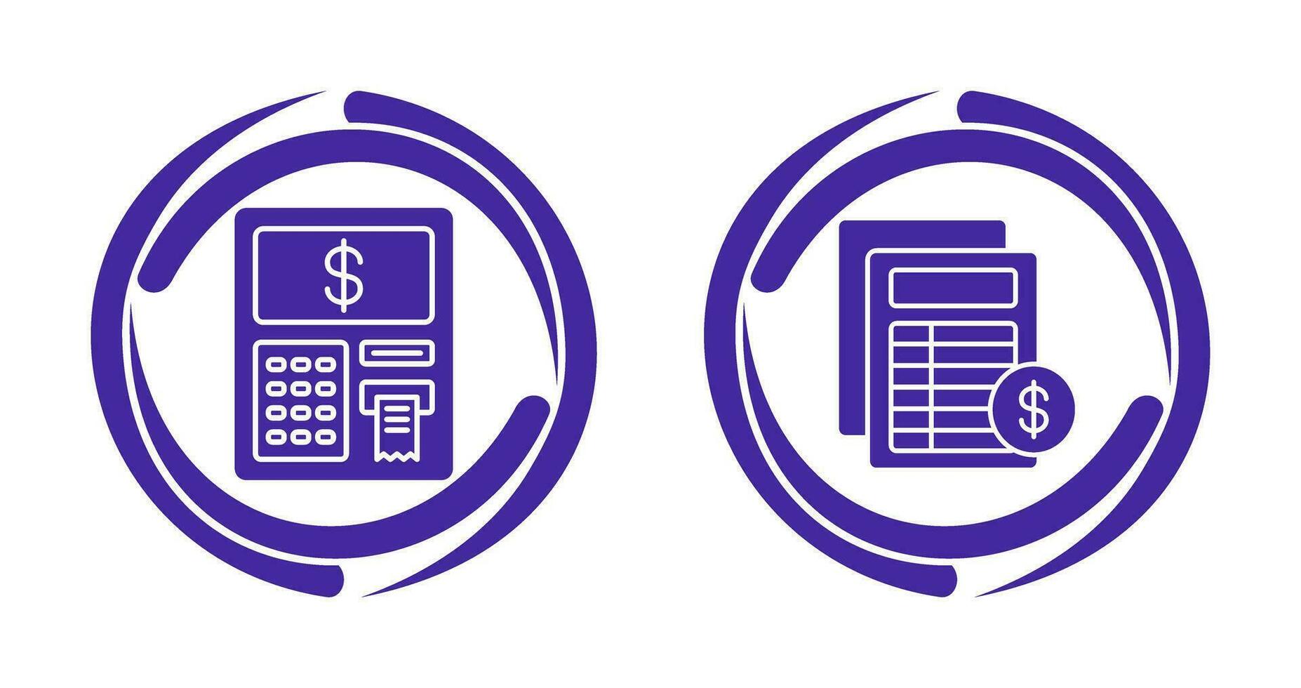 Atm and Invoice Icon vector