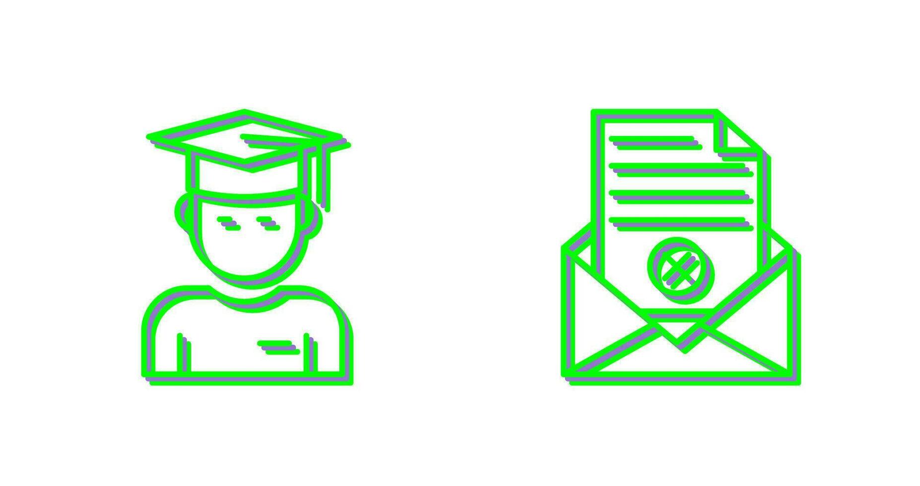 Graduate Student and Rejection Of A Letter Icon vector