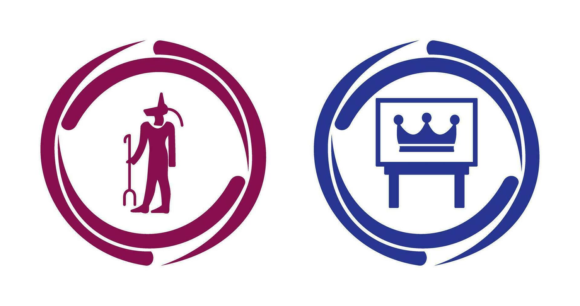 Egyptian god an d Crown Icon vector