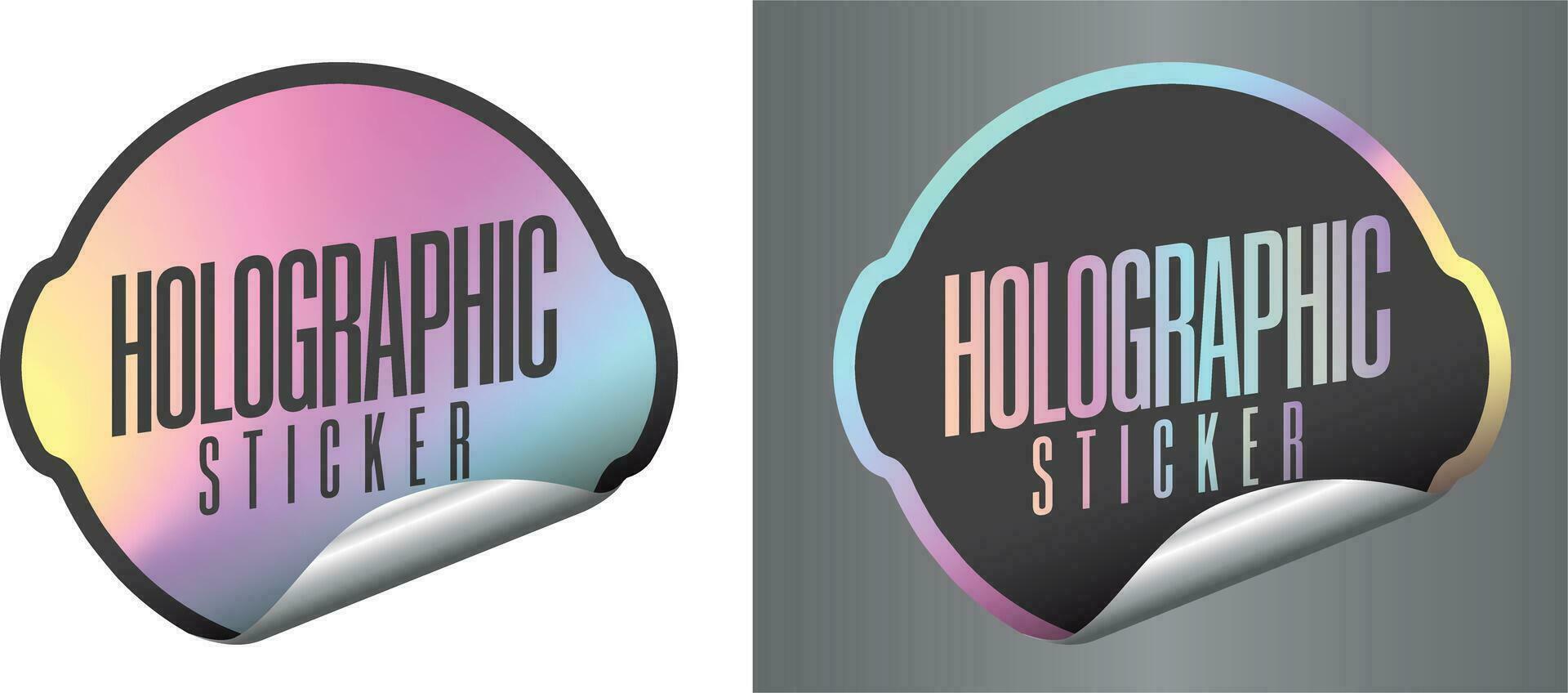 holográfico pegatinas para impresión, regalo, pegatinas, color lleno, gracioso regalo deformaciones vector