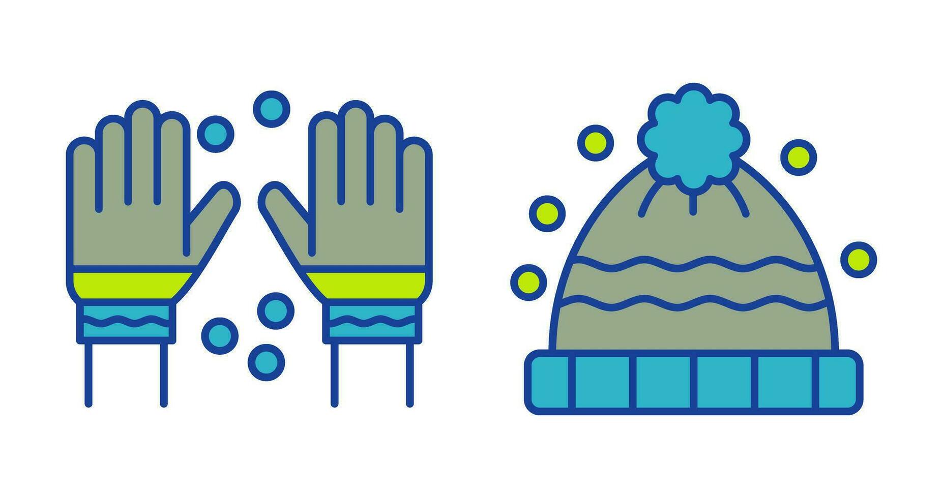 invierno guantes y invierno sombrero icono vector