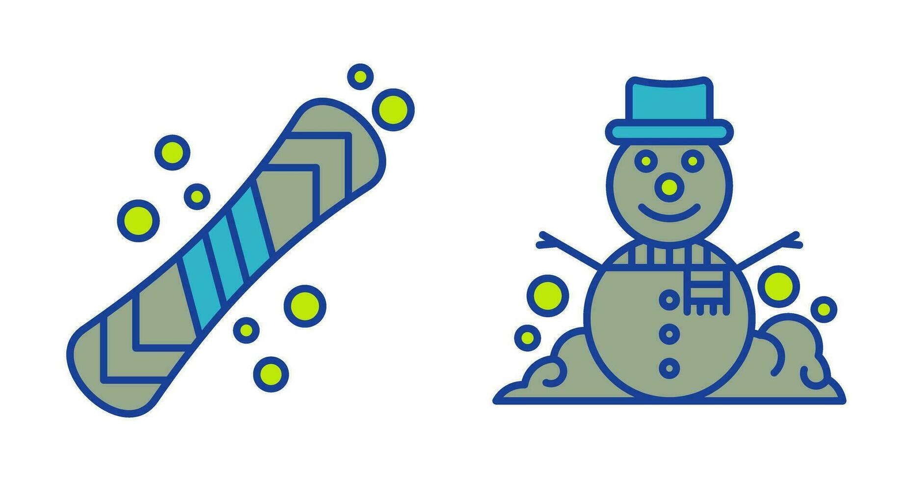Snowboard and Snowman Icon vector