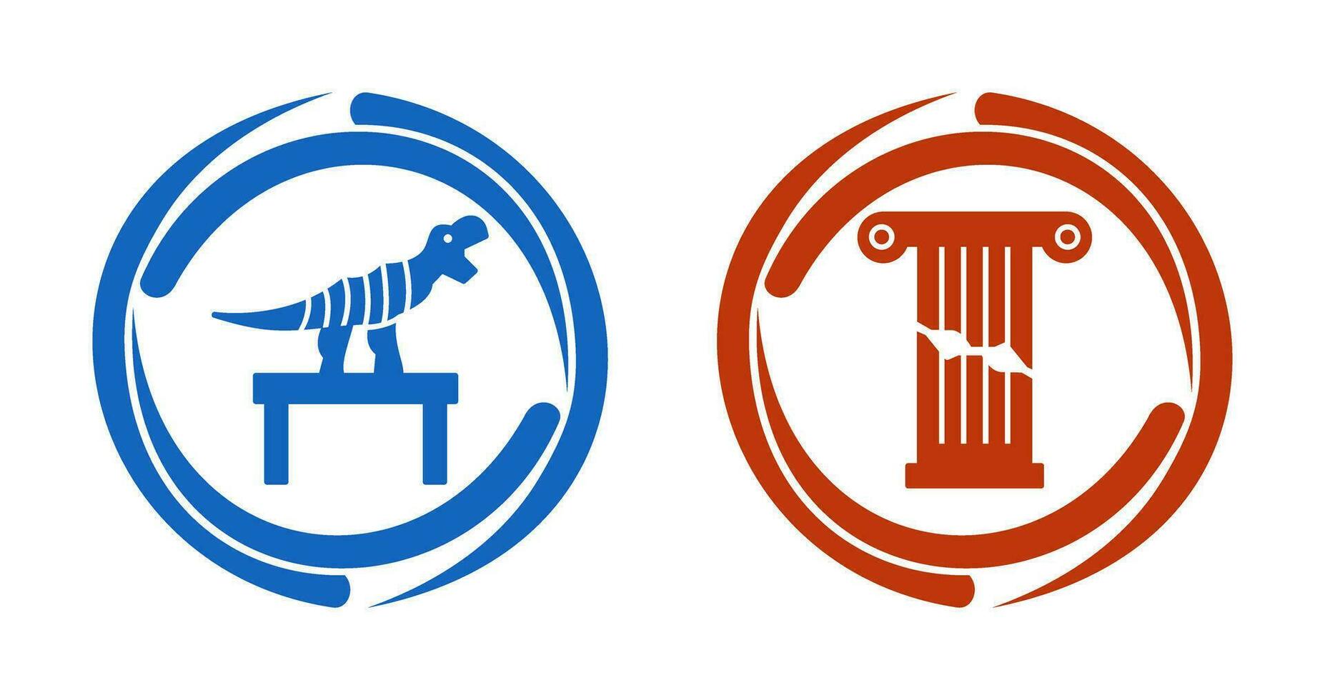 Bones Exhibit and Broken Icon vector