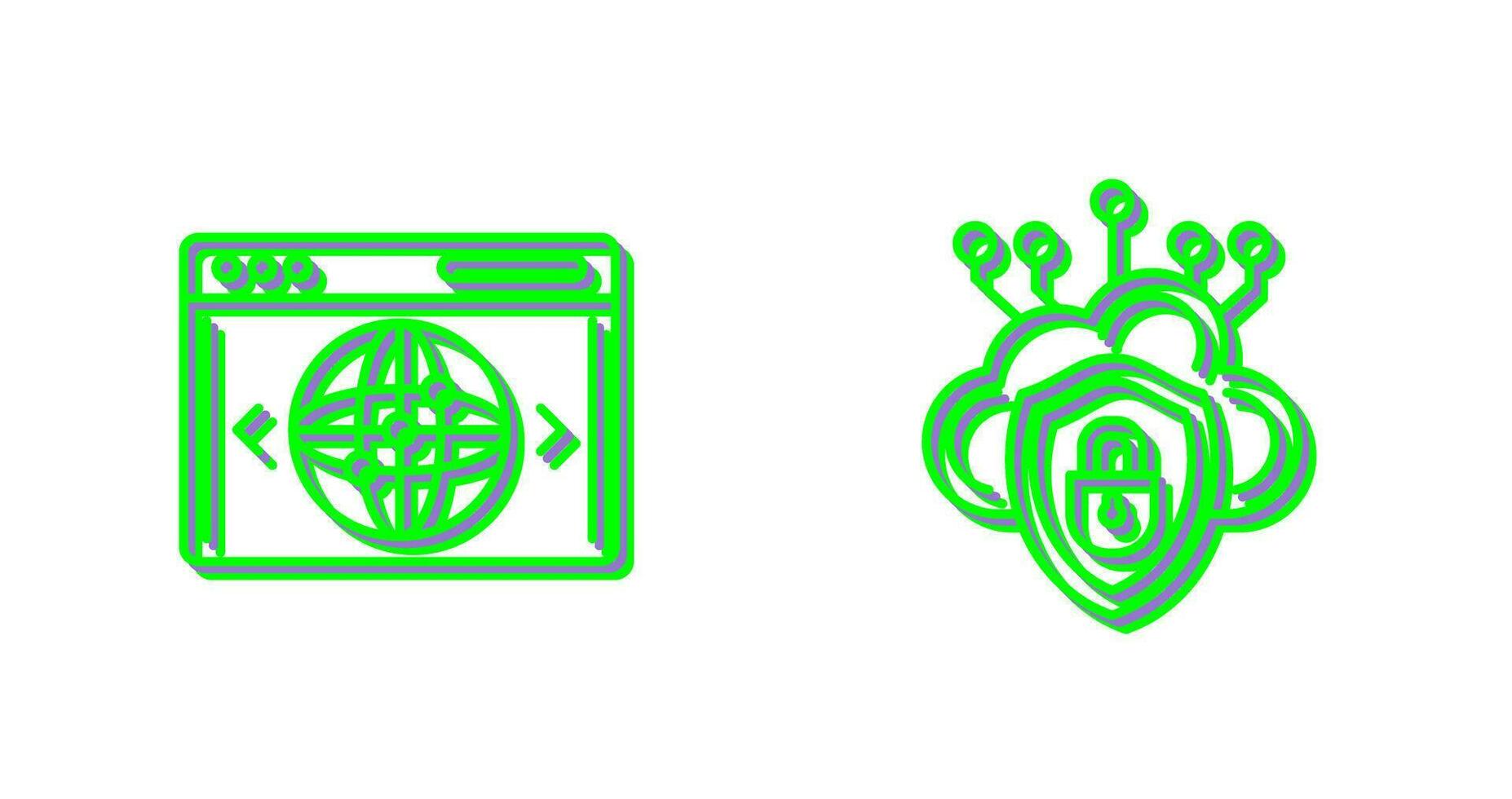 Cloud Security and Website Icon vector