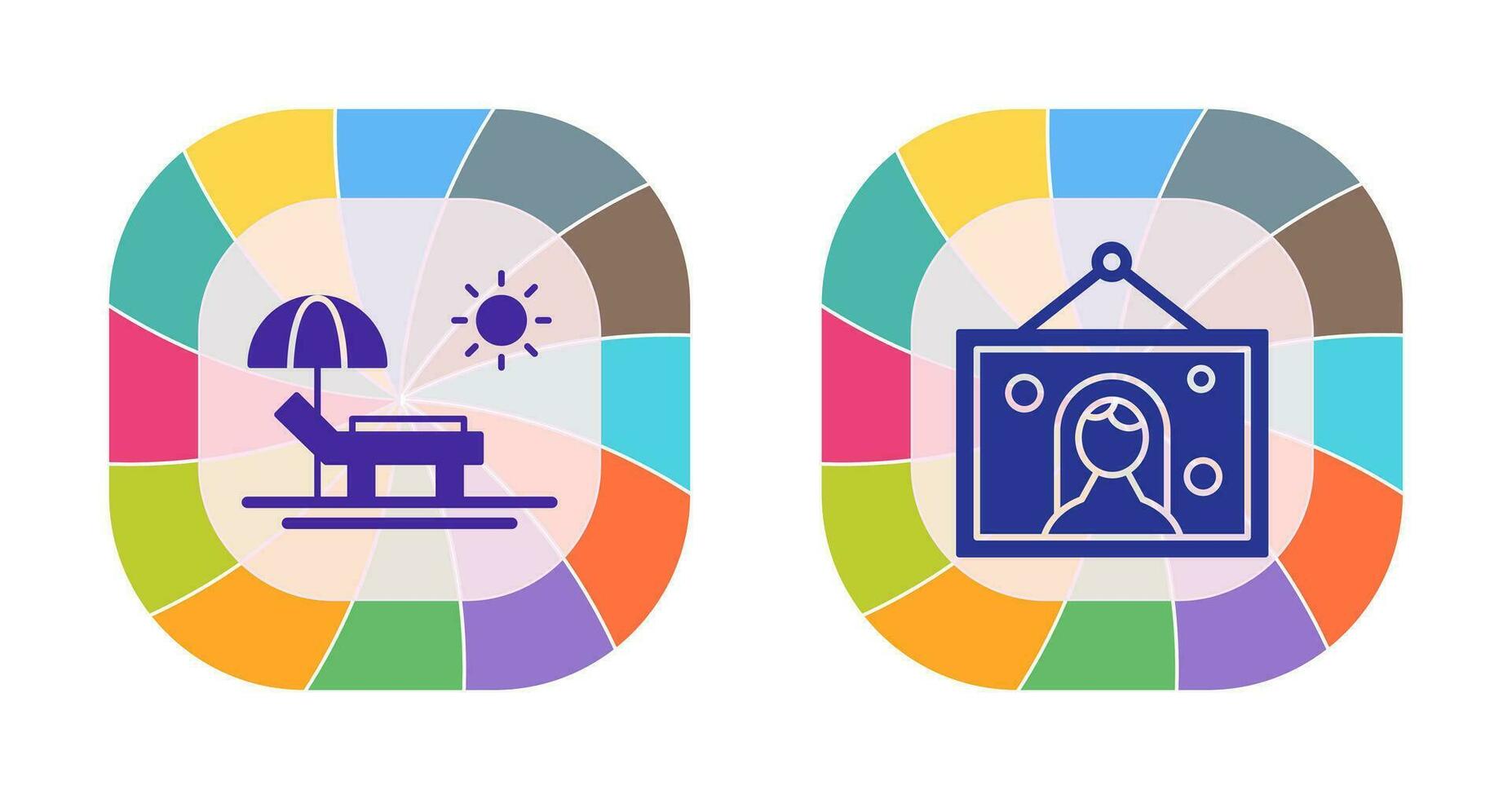 Hammock and Wedding Photo Icon vector