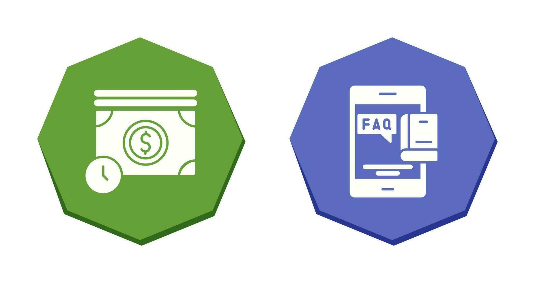 Time is Mony and Faq Icon vector