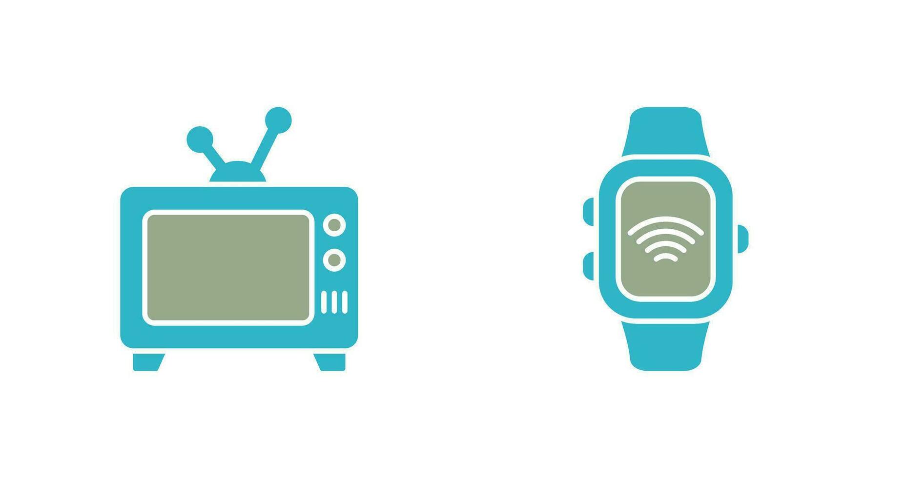 Television and Smart Watch Icon vector