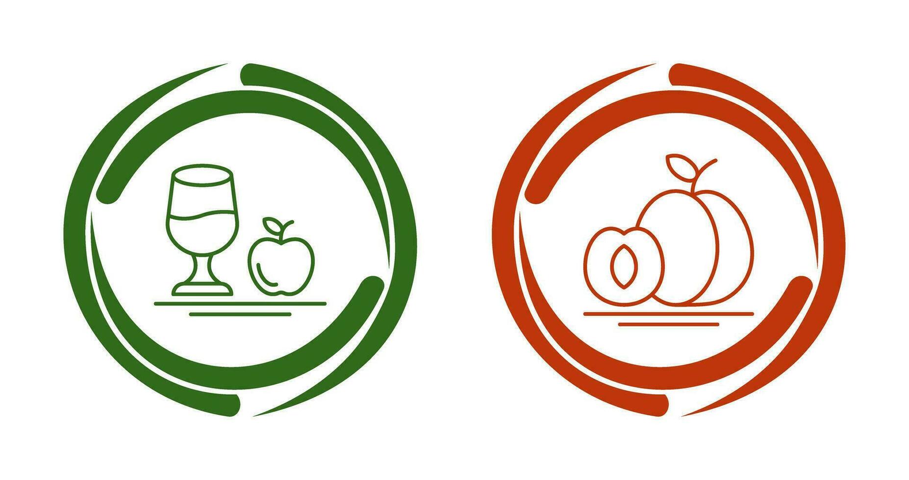 Healthy and Apricot Icon vector