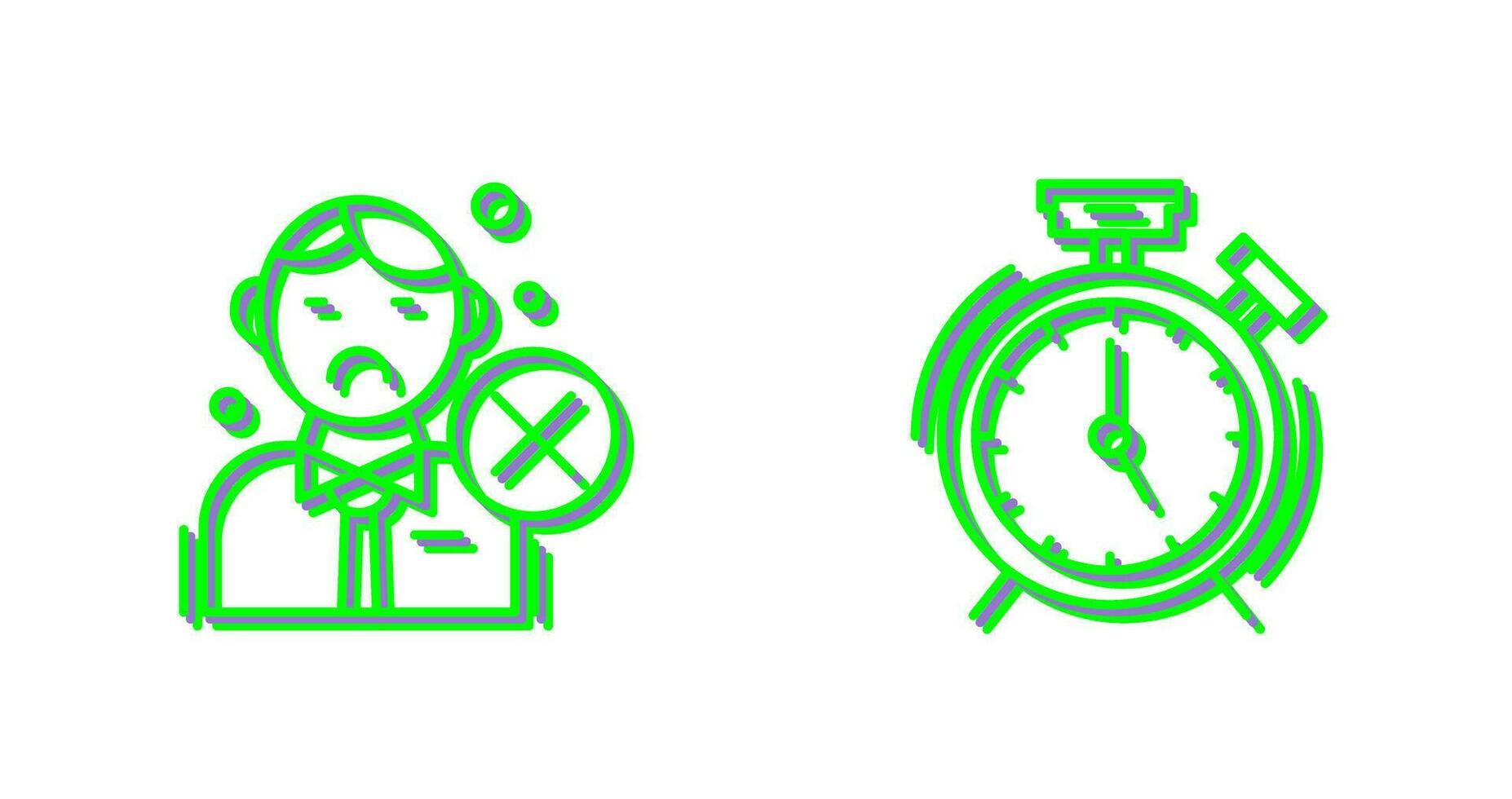 Rejected and Alarm Clock Icon vector