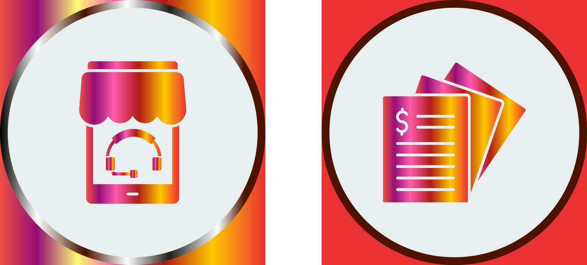 Support and Invoice Icon vector