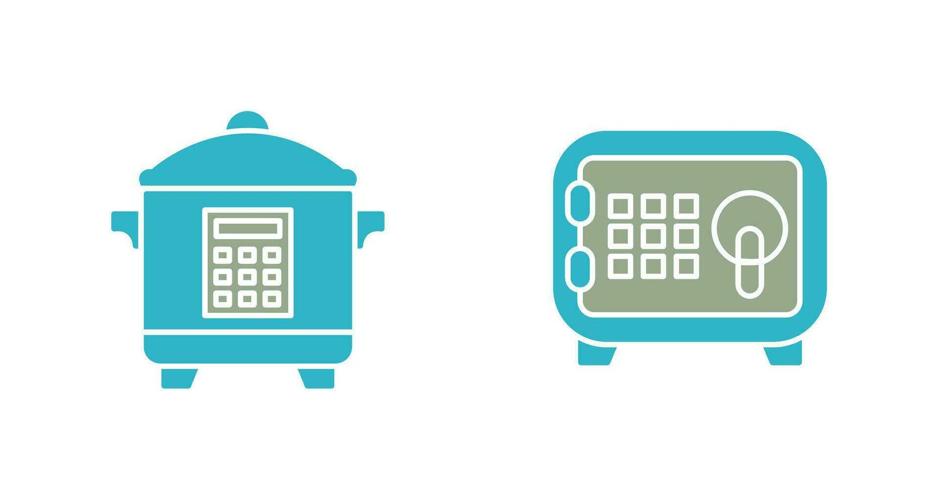 Cooker and Safe Box Icon vector