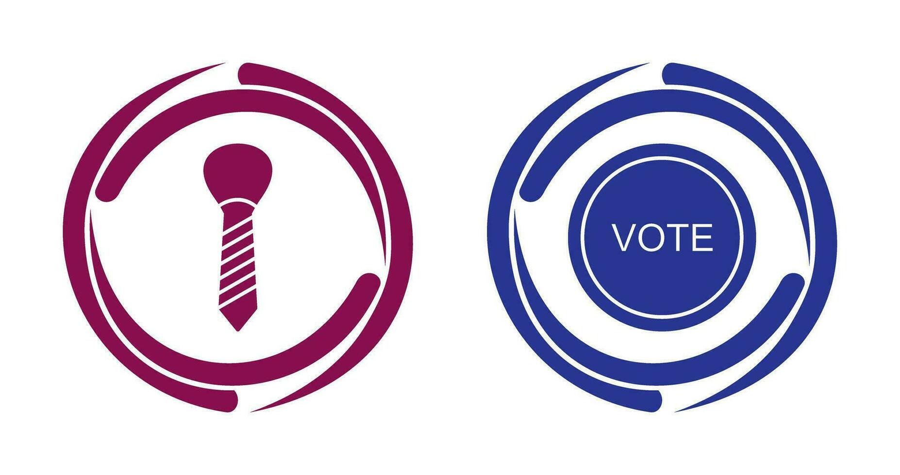 Corbata y votar enlace icono vector