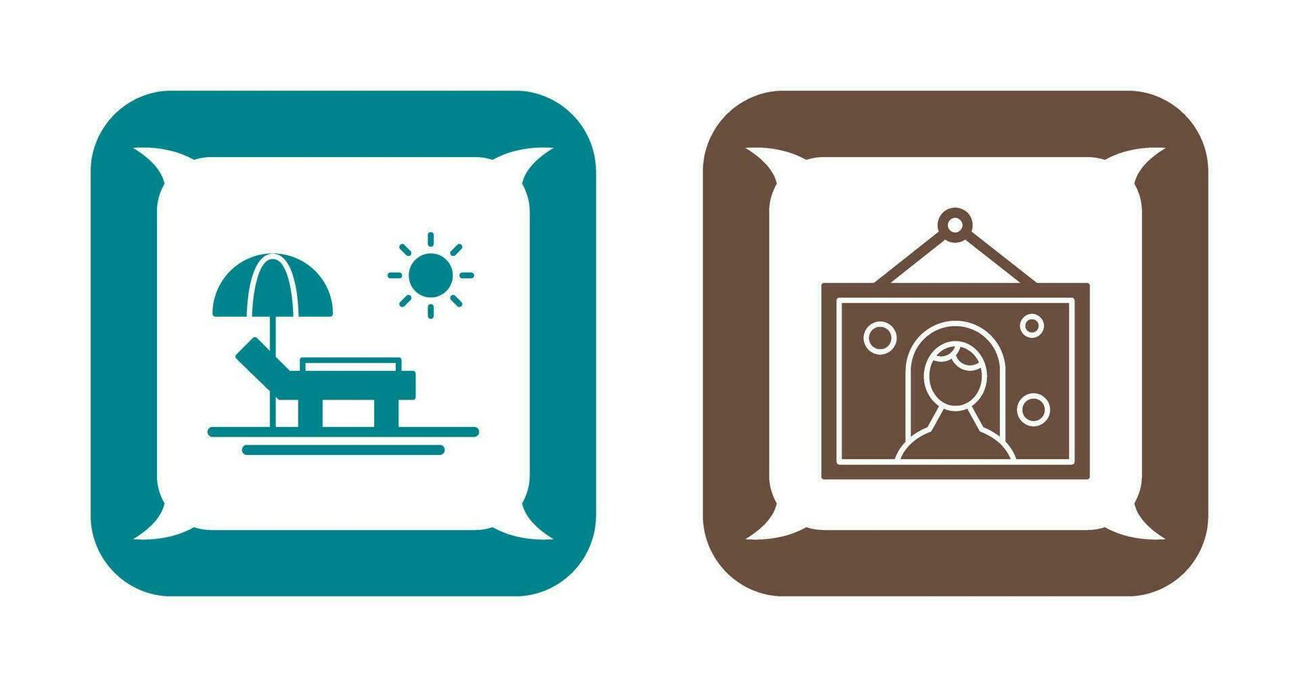 Hammock and Wedding Photo Icon vector