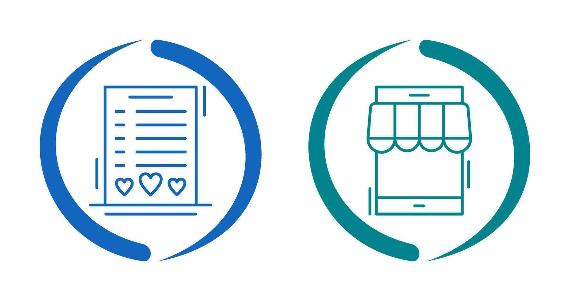 Wishlist and Online Shop Icon vector