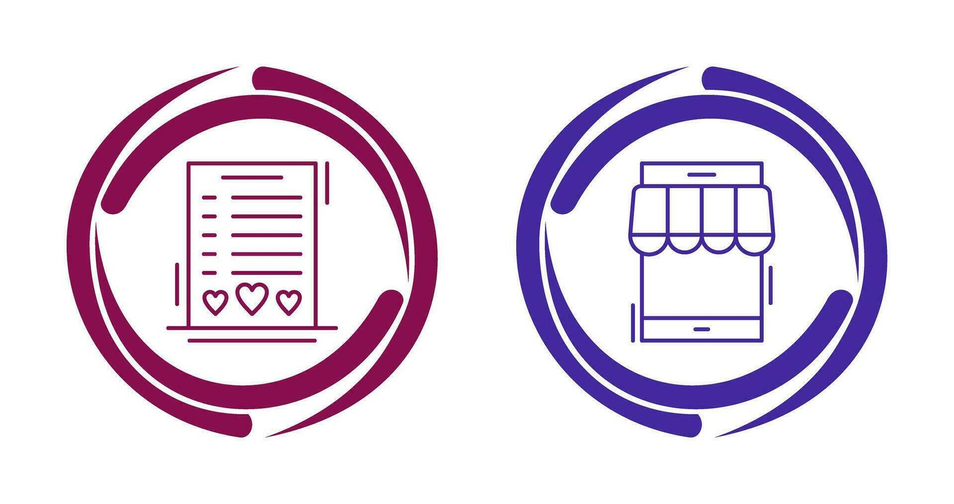 Wishlist and Online Shop Icon vector