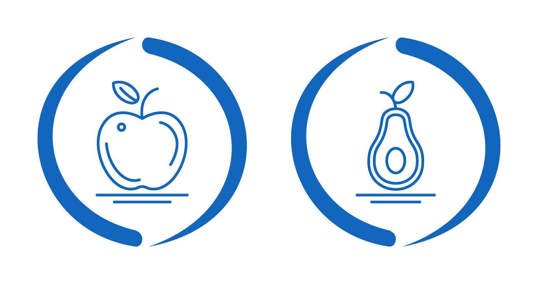 Apple and Avocado Icon vector