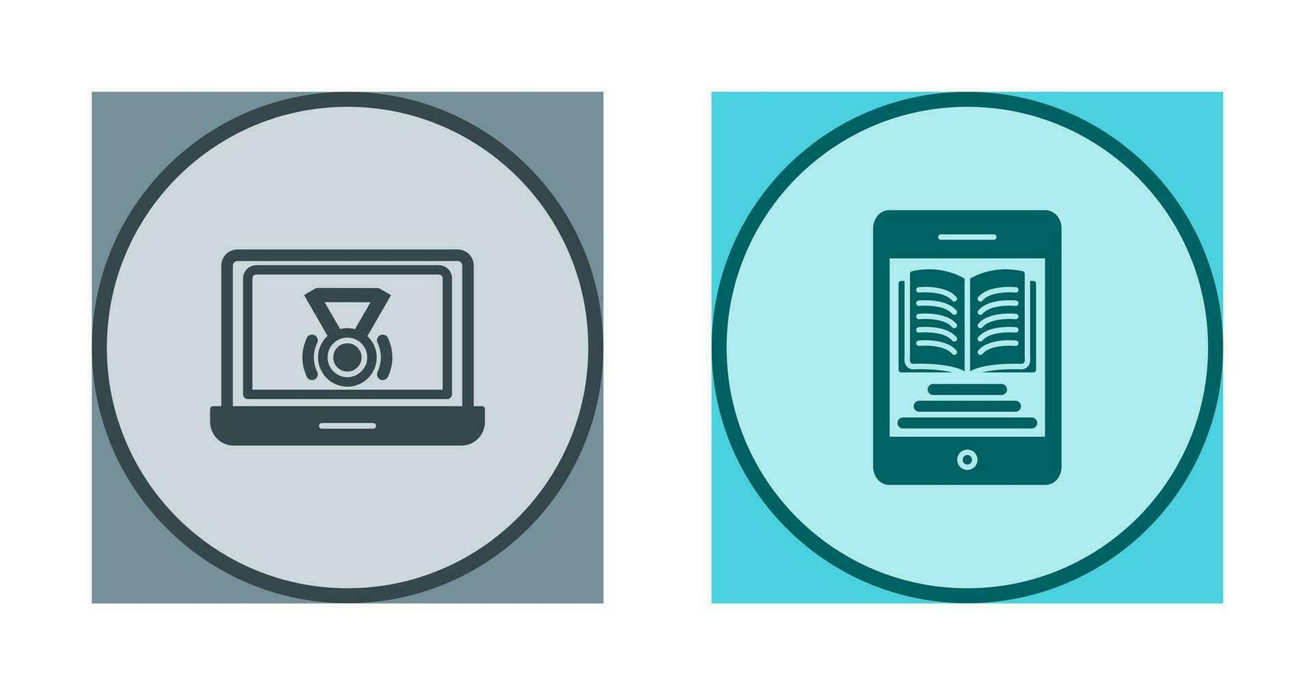 Medal and Ebook Icon vector