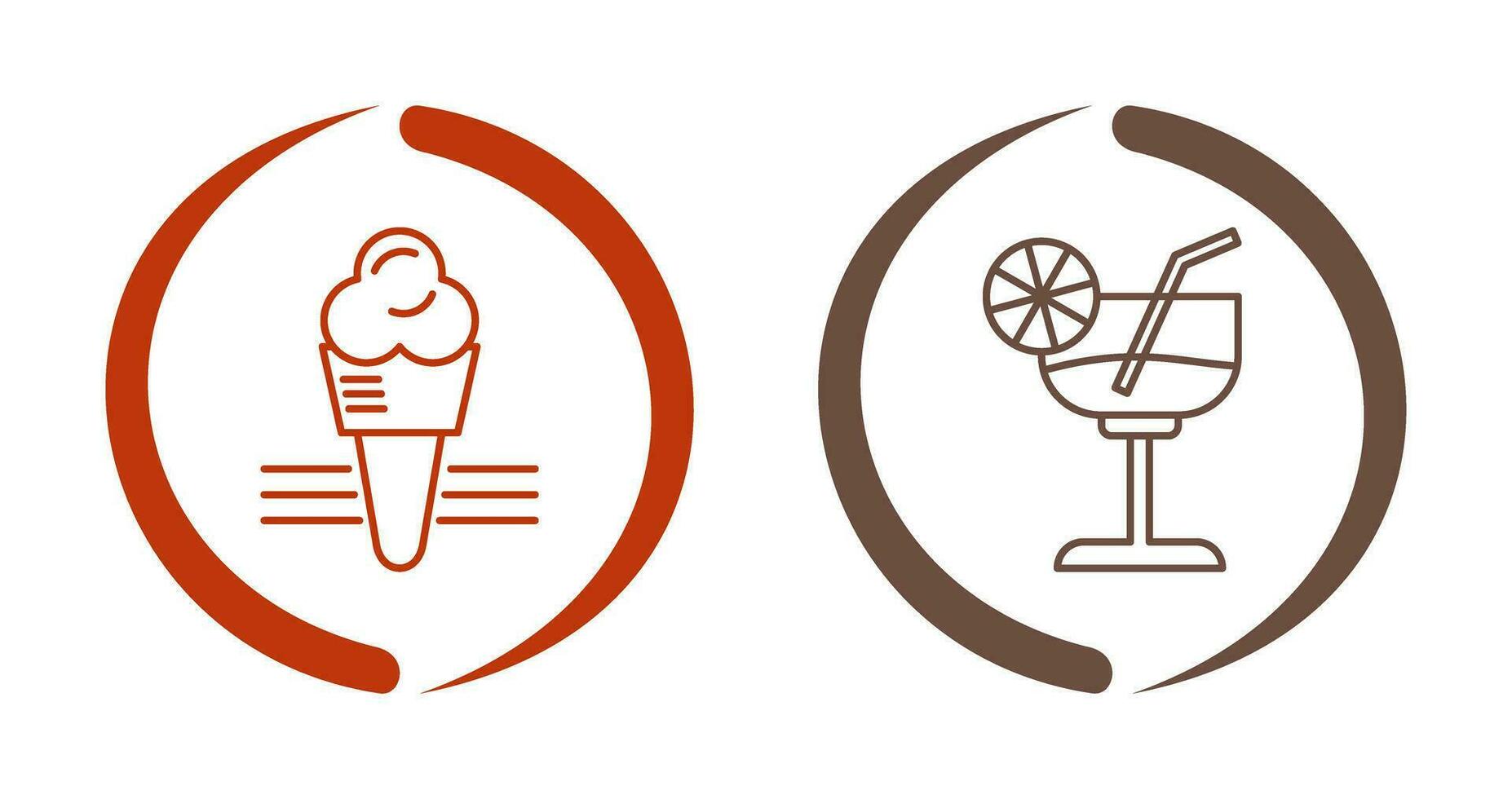 Ice Cream and Cocktail Icon vector