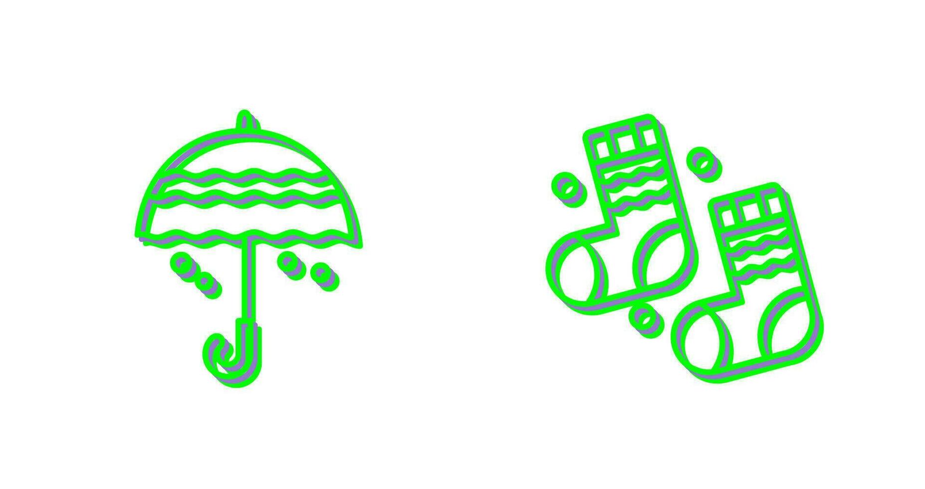 Umbrella and Winter Socks Icon vector