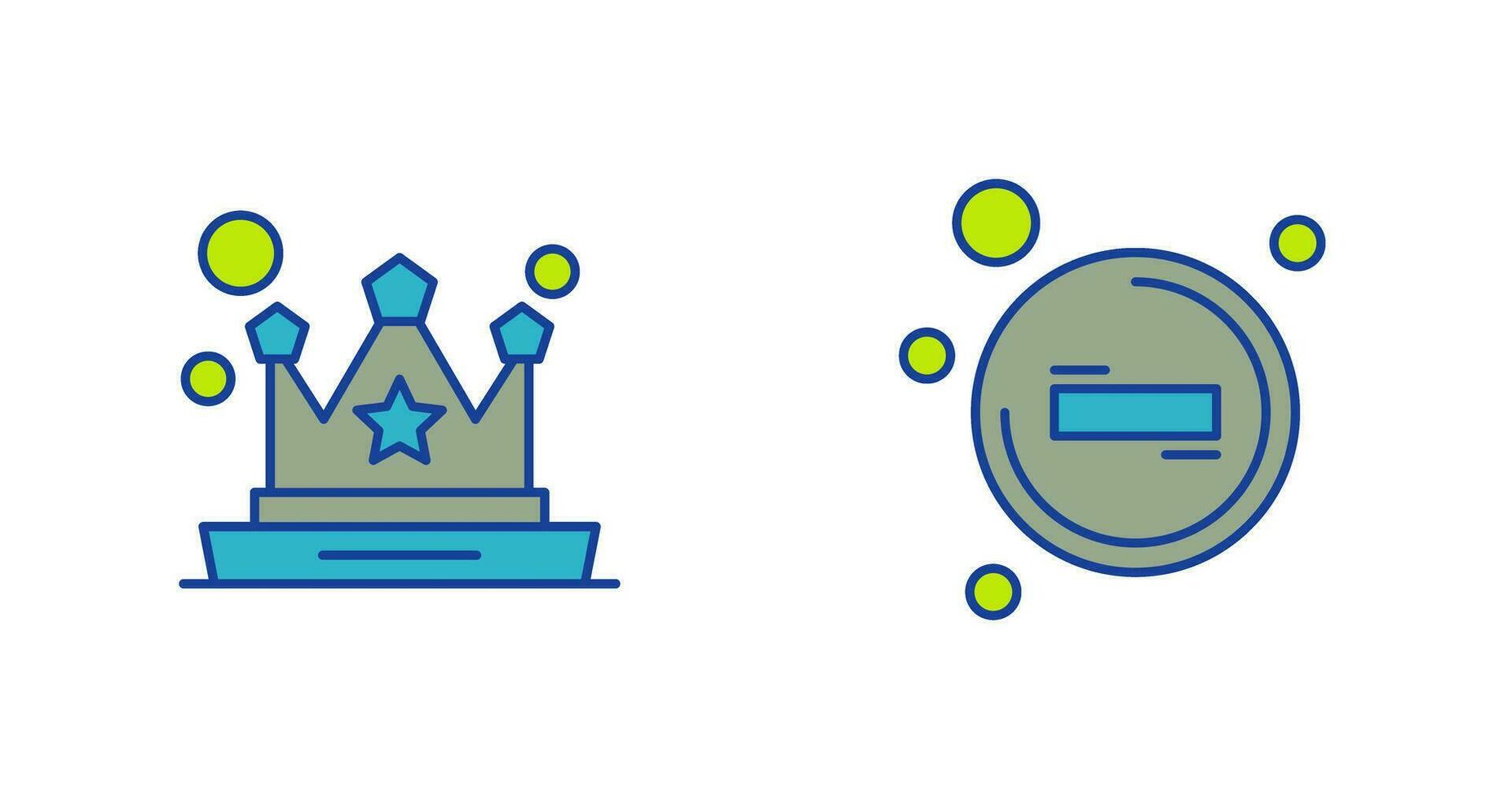 Crown and Remove Icon vector