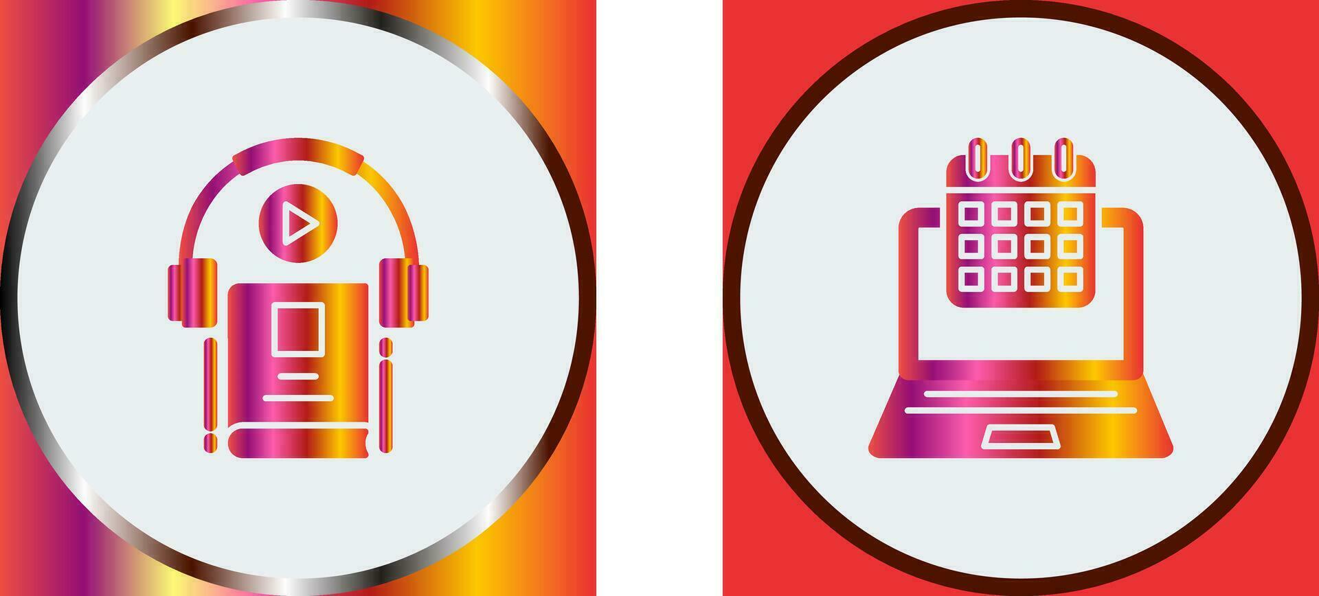 Timetable and Audio Book Icon vector