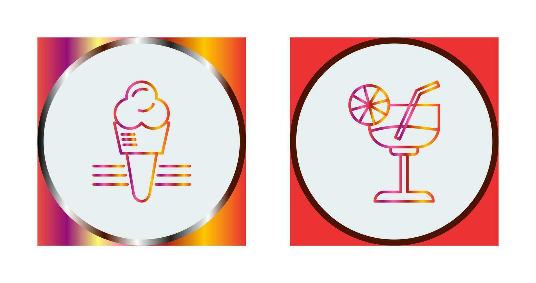 Ice Cream and Cocktail Icon vector