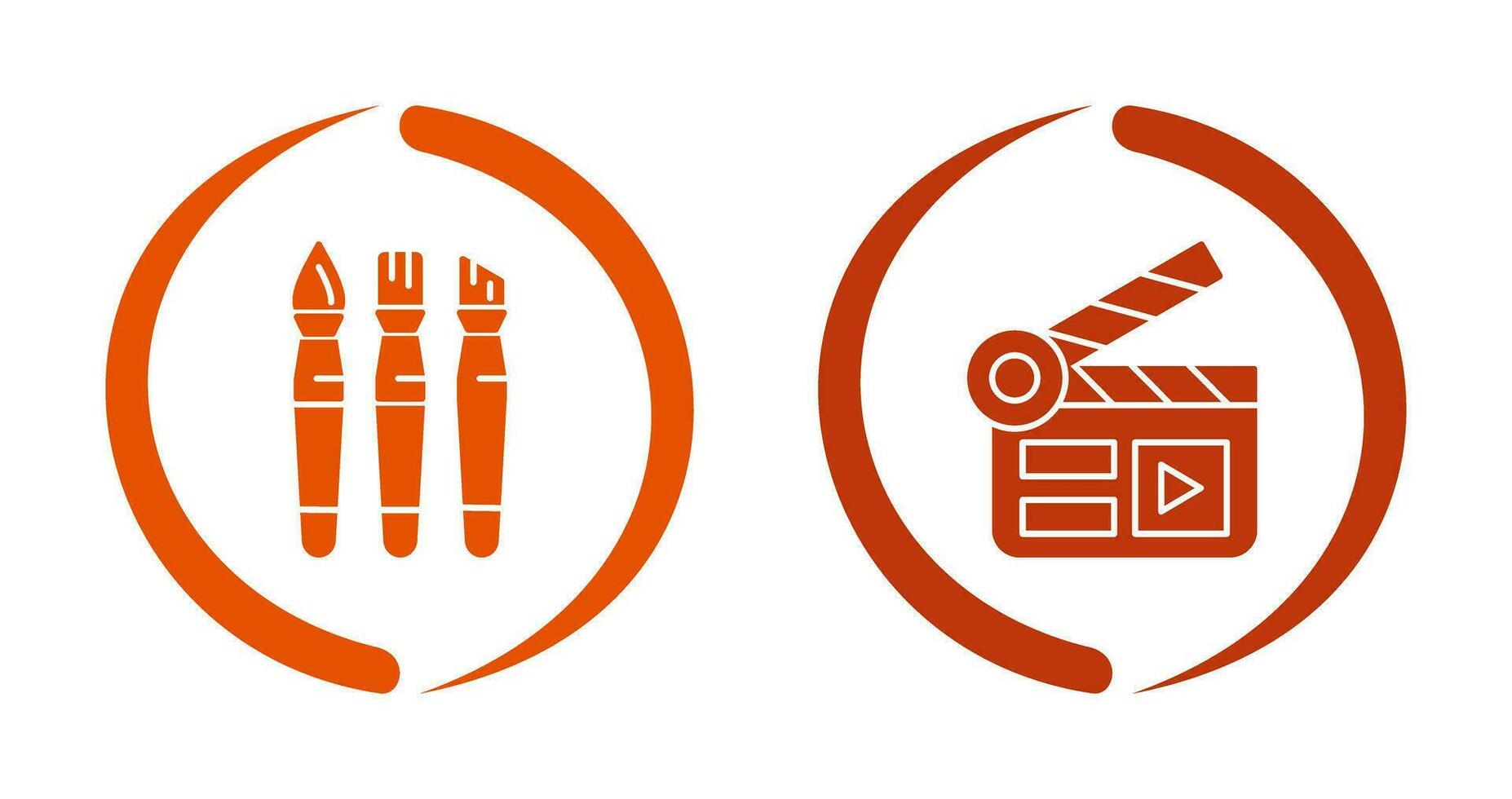 Brushes and Clapper Board Icon vector