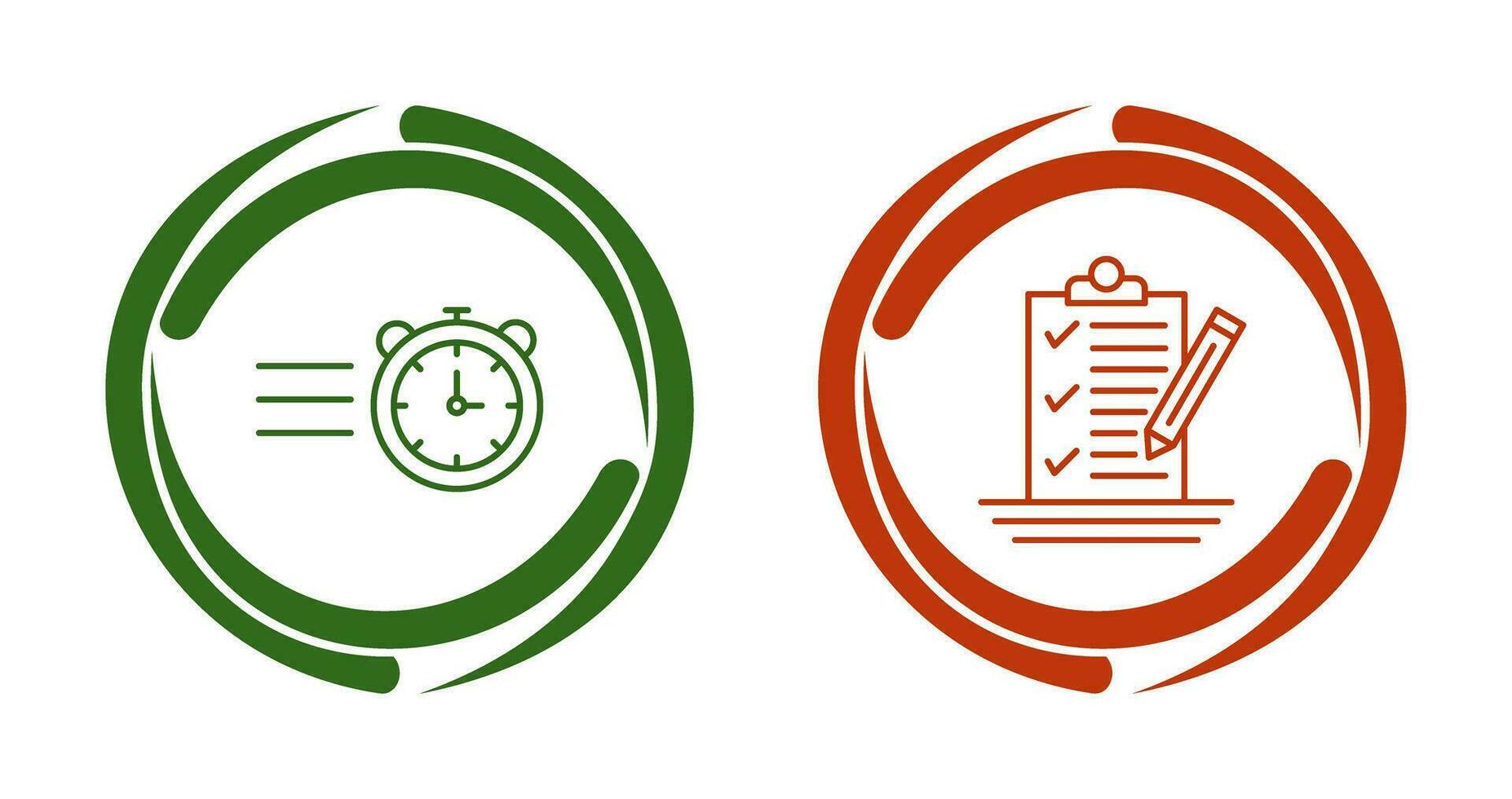 Stopwatch and Check List Icon vector