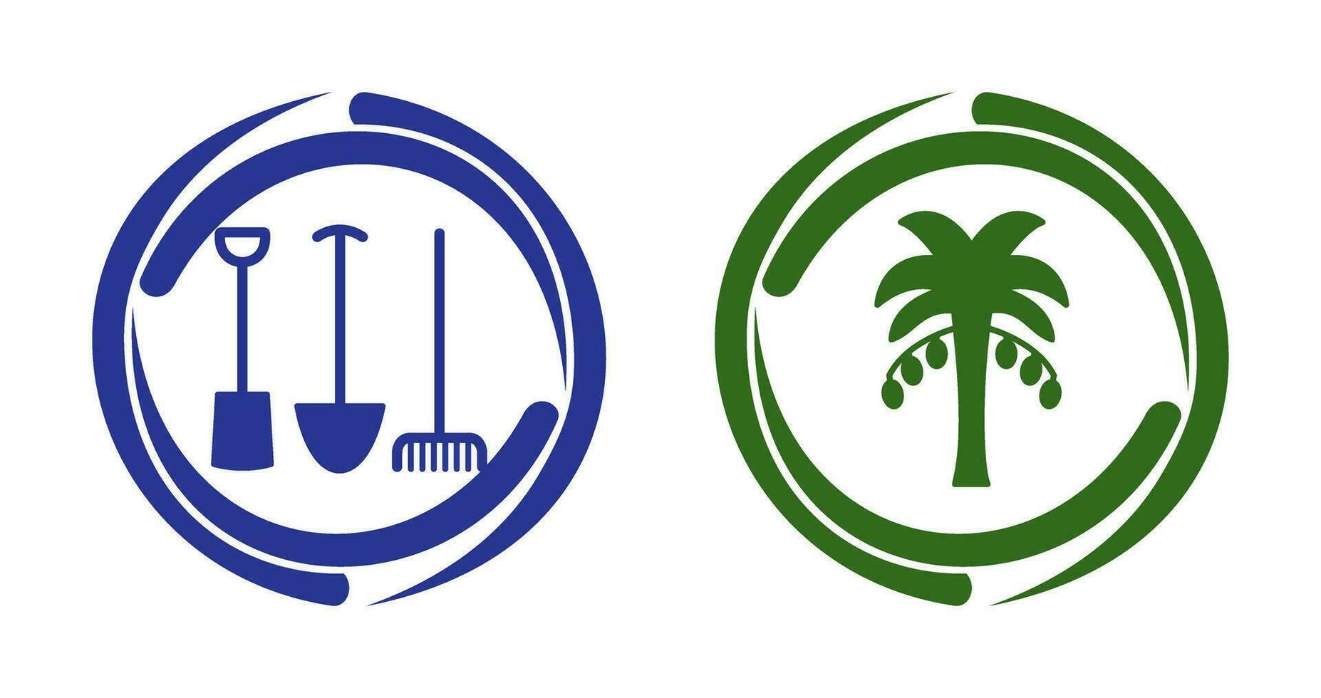 Gardening Tools and Palm tree Icon vector