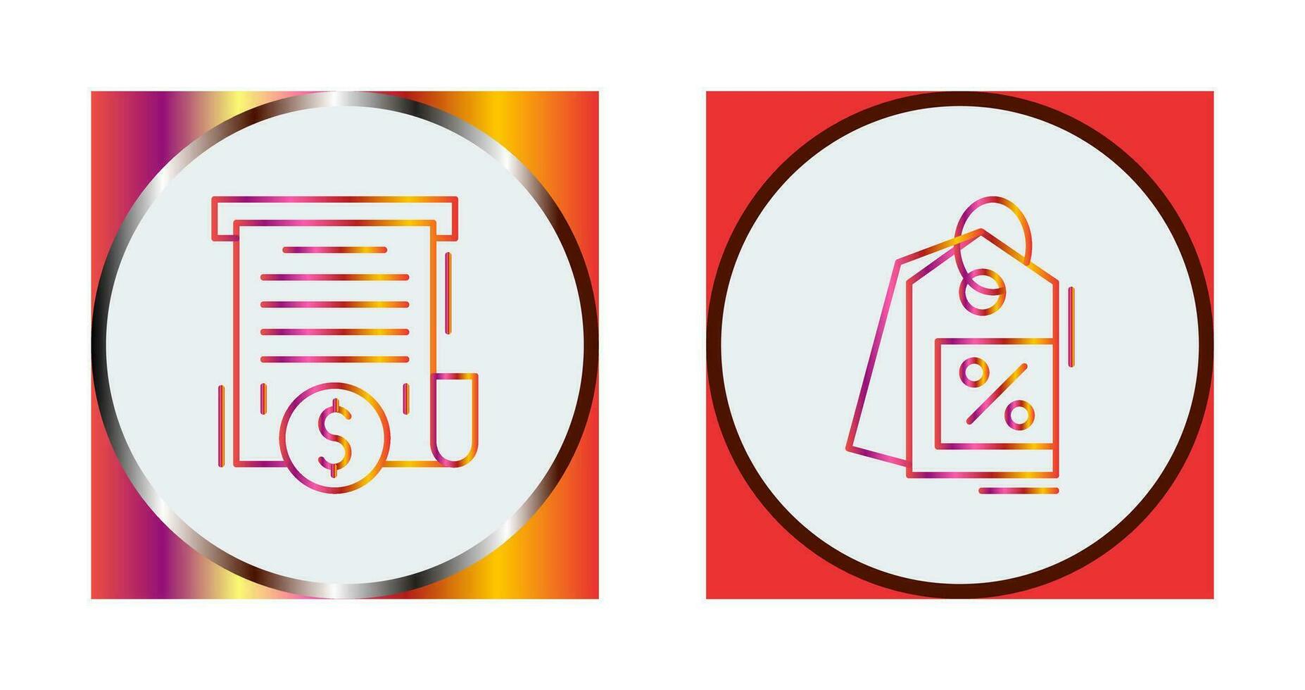 Bill and Price Tag Icon vector
