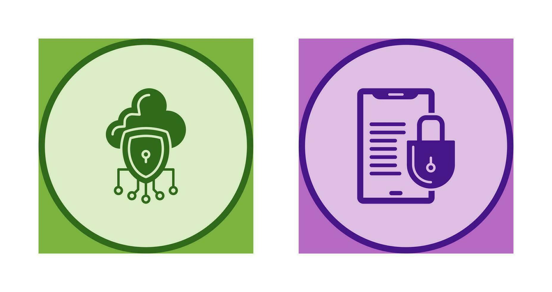 Data Protection and Smart Phone Icon vector