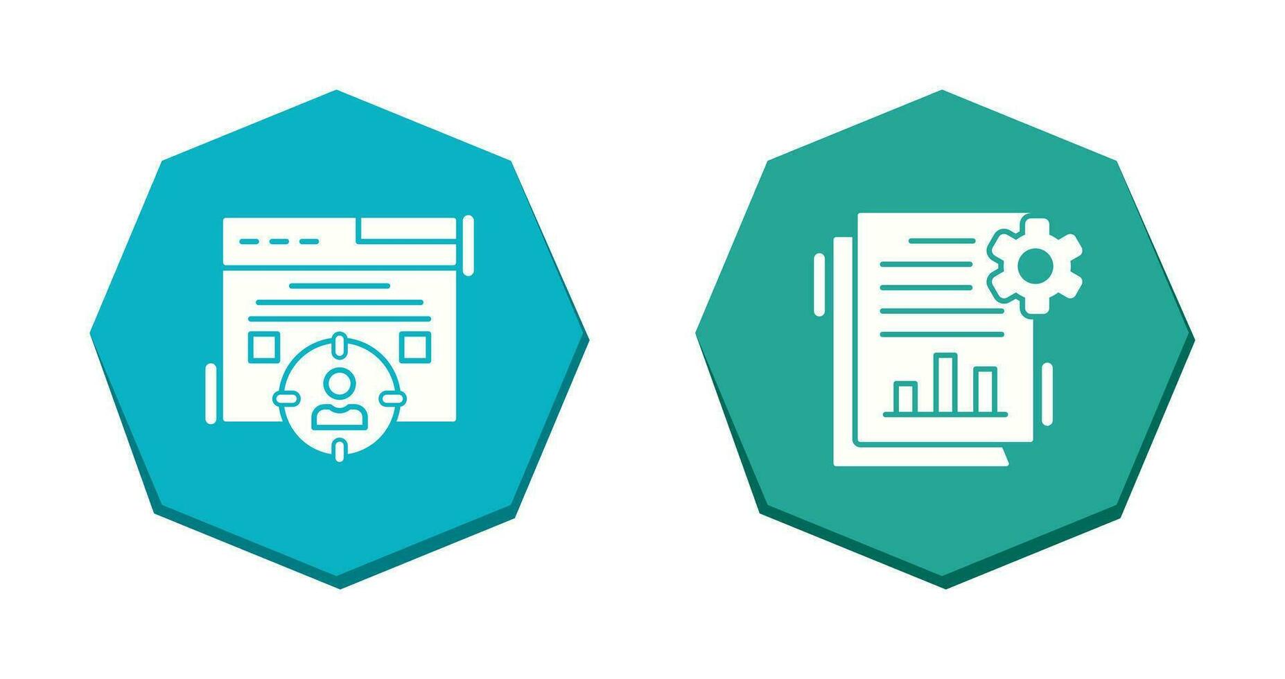 objetivo audiencia y seo reporte icono vector