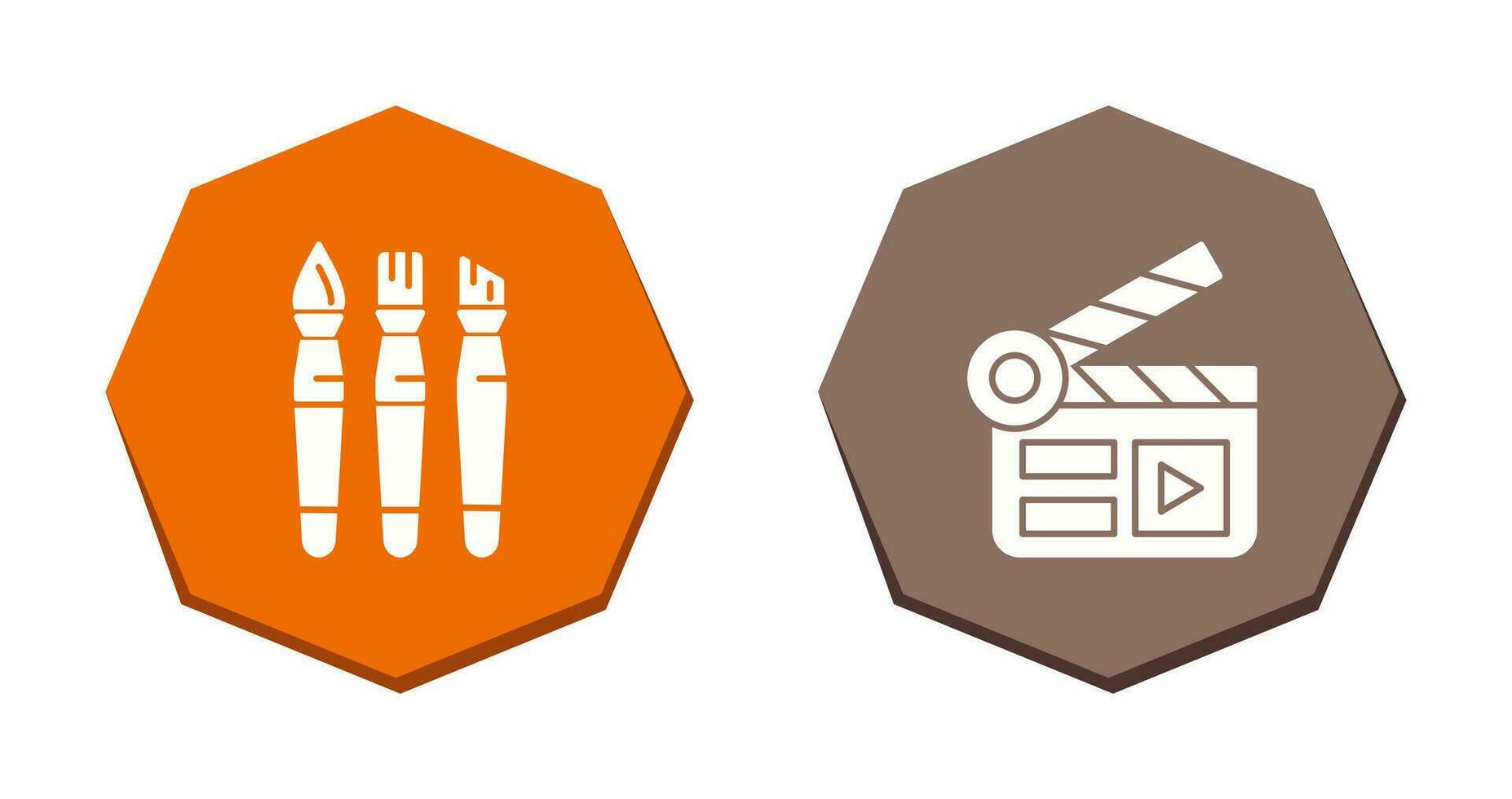 Brushes and Clapper Board Icon vector