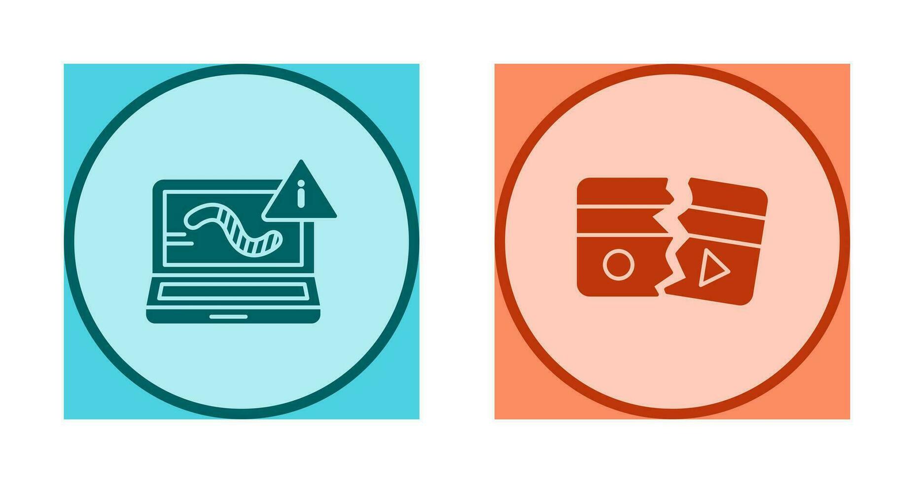Worm and Broken Icon vector