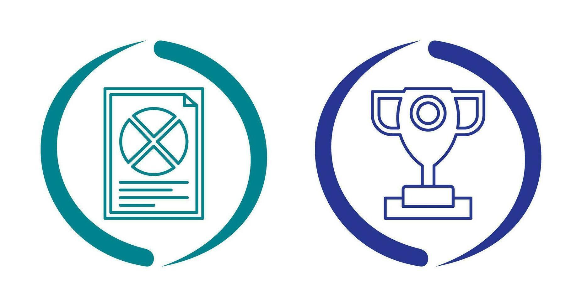 Pie Chart and Trophy Icon vector