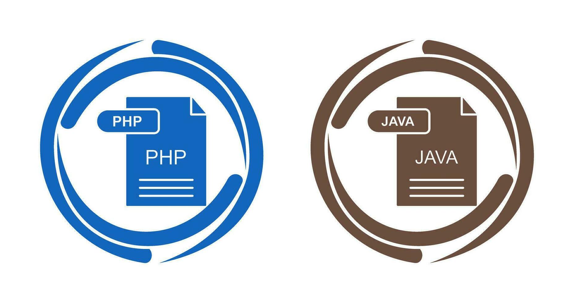 php y Java icono vector