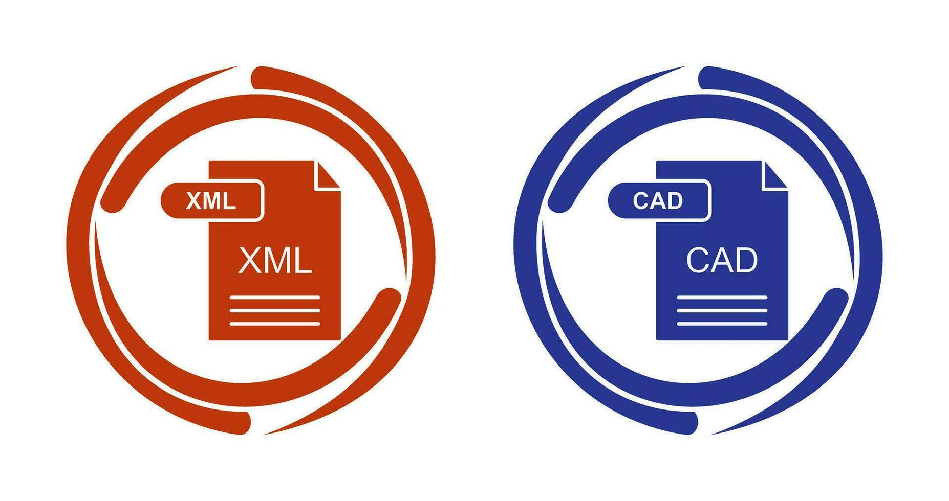 XML and CAD Icon vector
