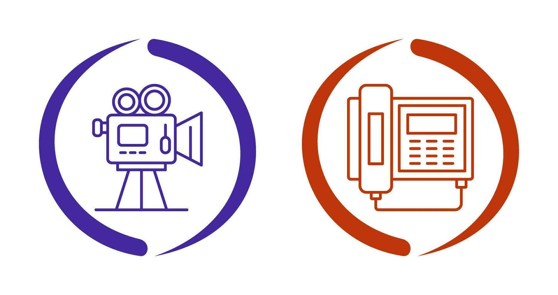 Movie camera and Telephone Icon vector