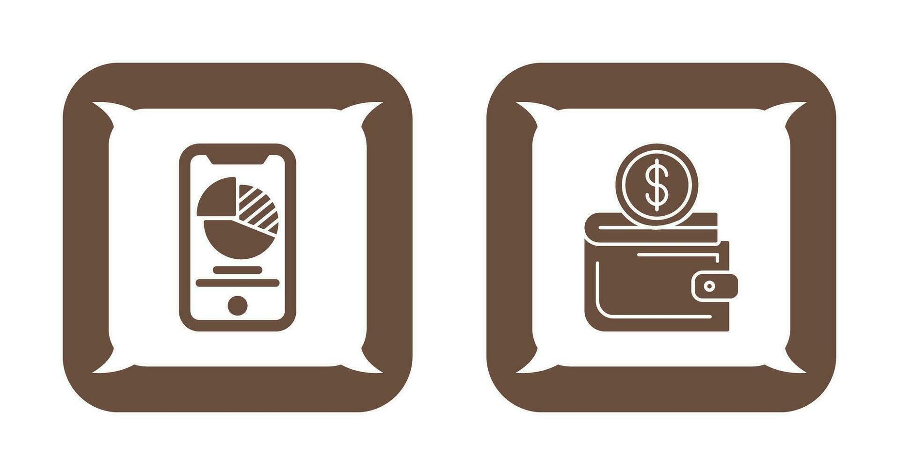 Pie Chart and Wallet Icon vector
