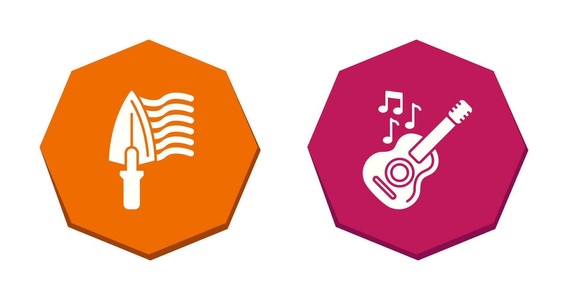 Trowel and Guitar Icon vector