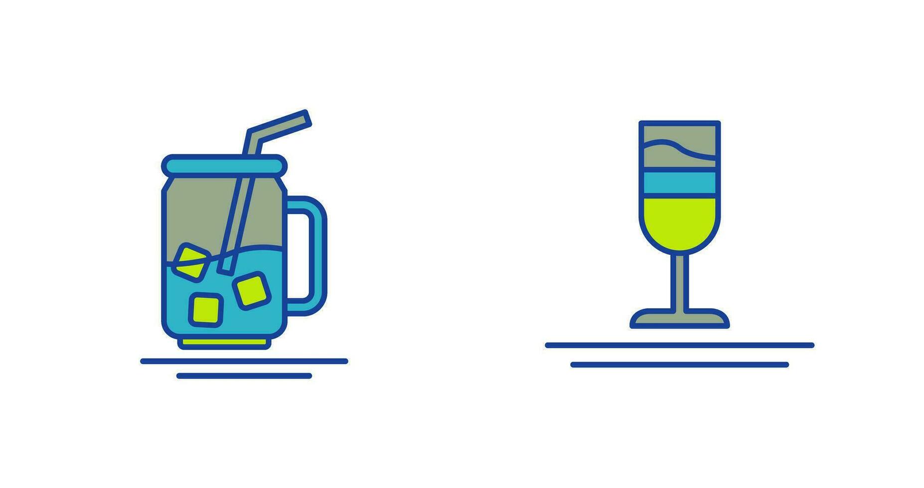 Iced Tea and Rainbow Drink Icon vector