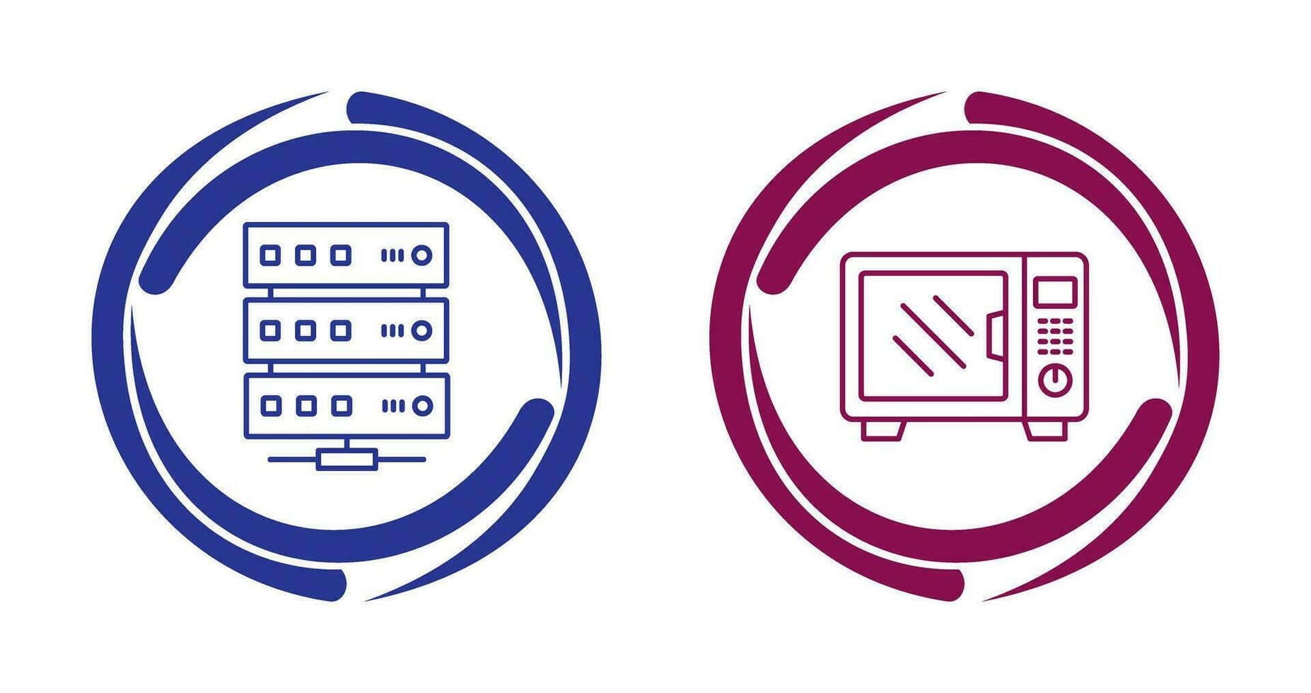 Server and Microwave Icon vector