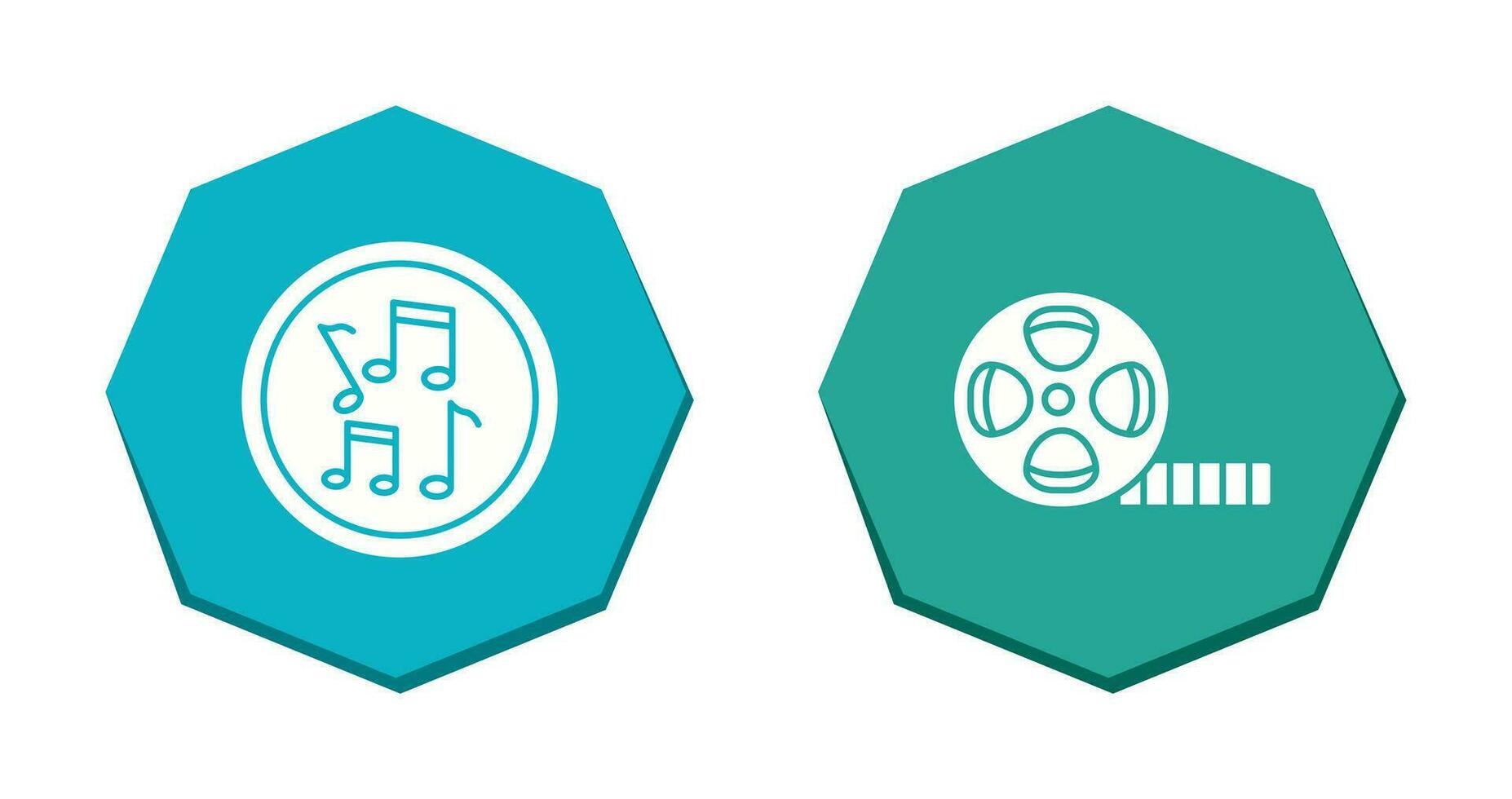 Musical Notes AND Film Reel Icon vector