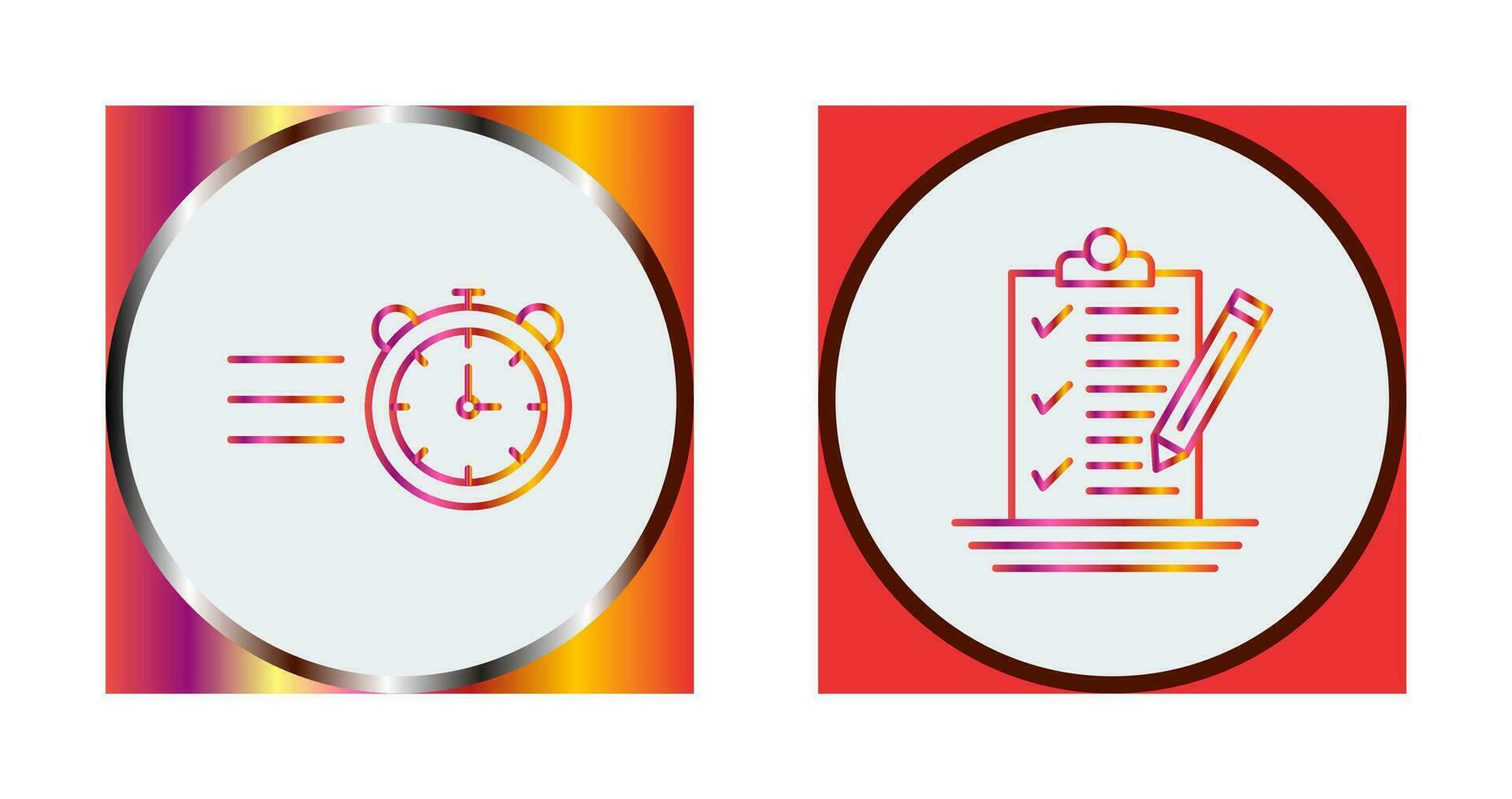 Stopwatch and Check List Icon vector