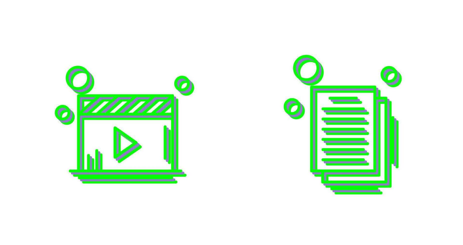 Video Player and Document Icon vector