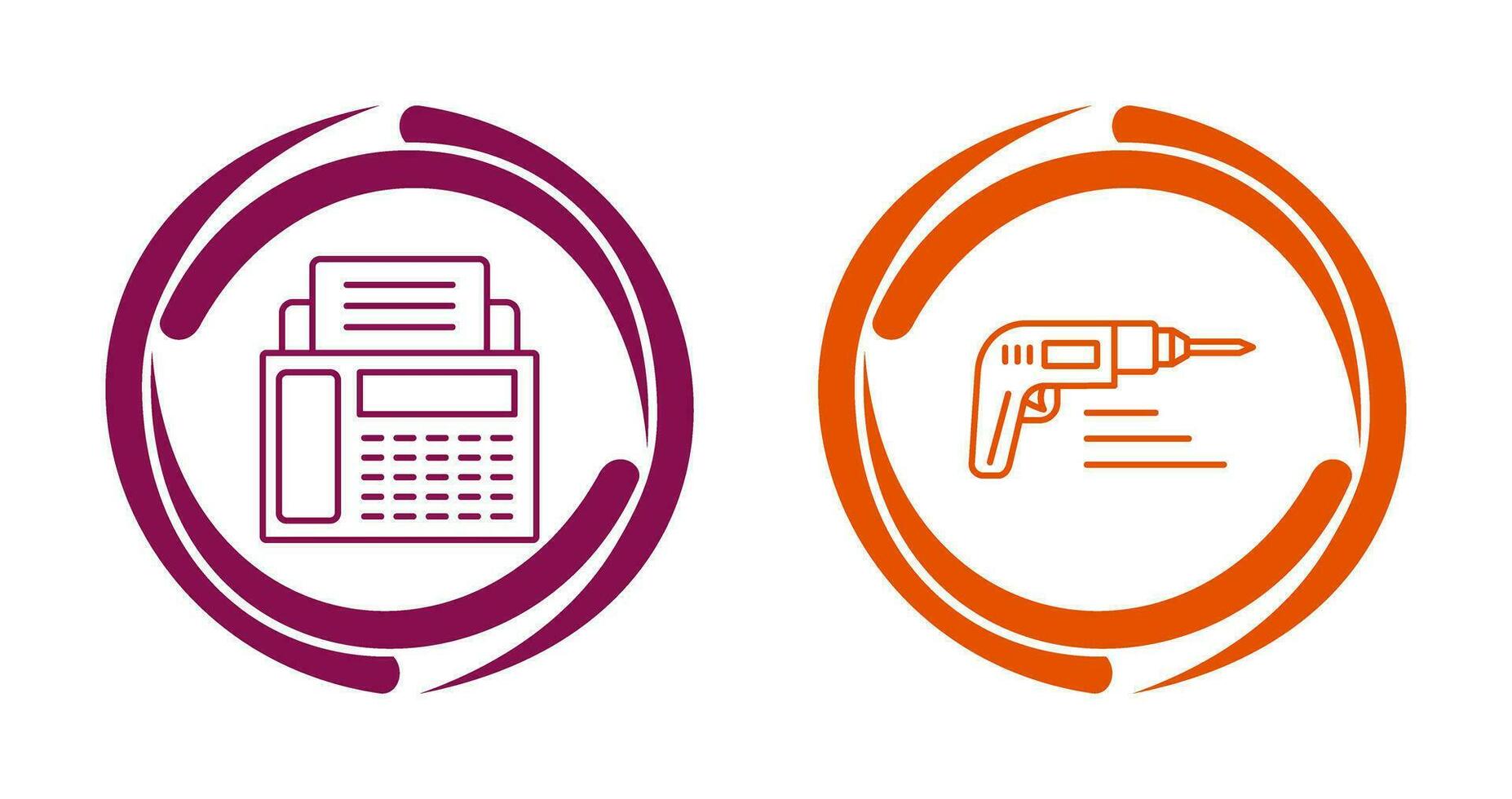 Fax Machine and Drill Icon vector