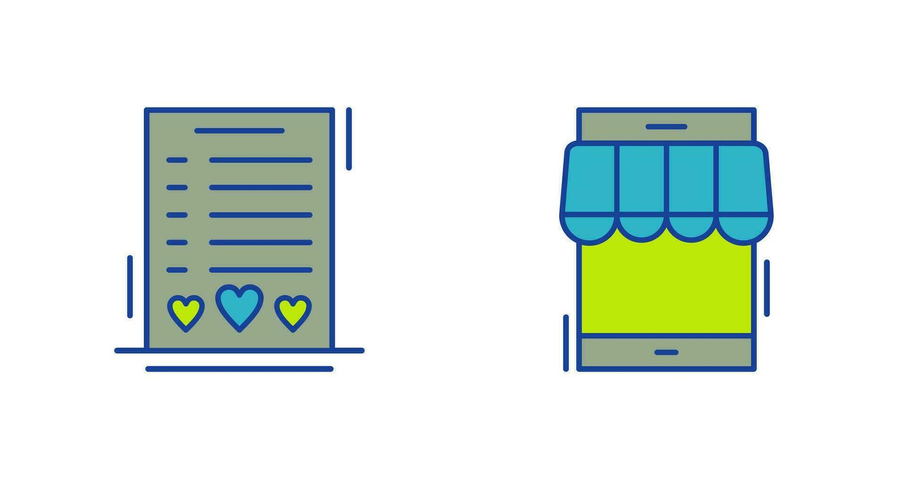 Wishlist and Online Shop Icon vector