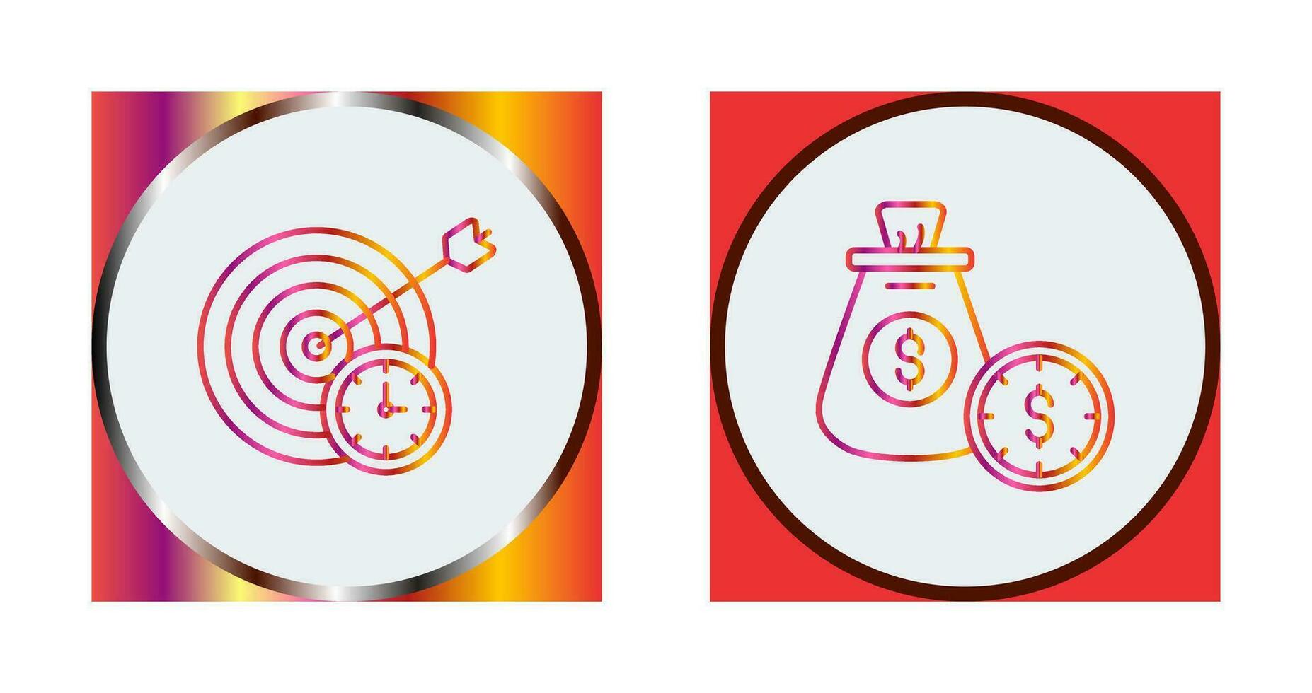 In Time and Time Is Money Icon vector
