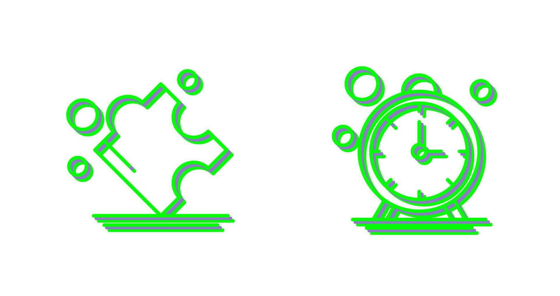 Puzzle and Stop Watch Icon vector