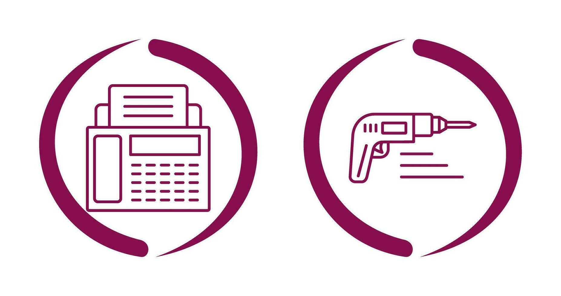 Fax Machine and Drill Icon vector